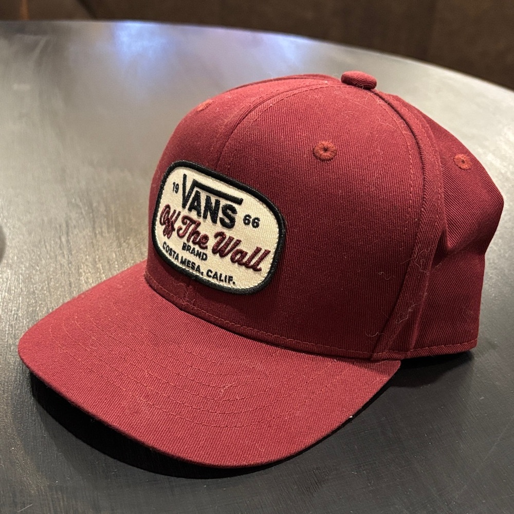 Vans Off the Wall Snapback Maroon Streetwear Cap with Logo Patch BOGO